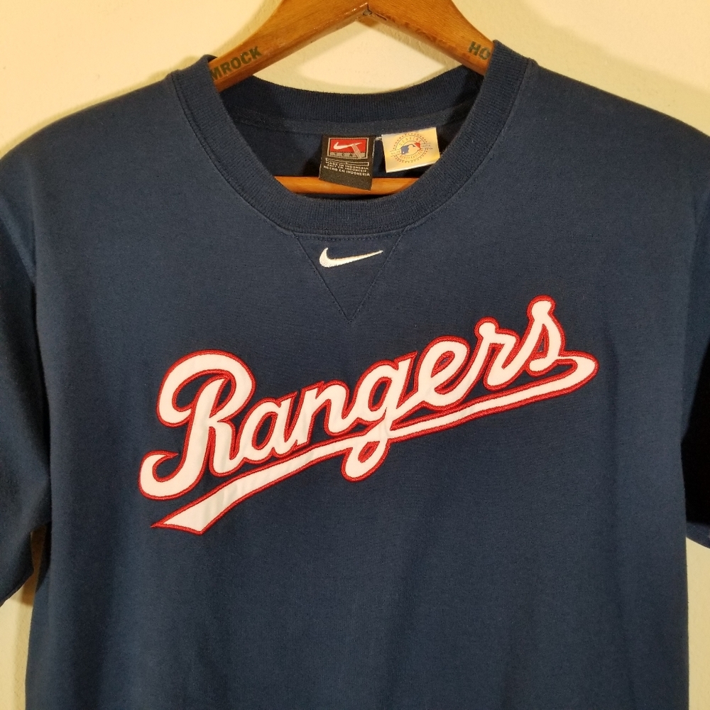 Nike Rangers Kids Old School Baseball Tshirt, Size Large - Picture 1 of 8